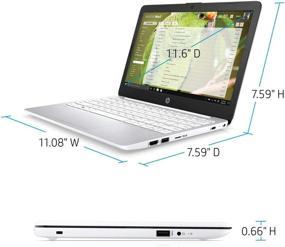 img 1 attached to 💻 2021 HP Stream 11.6-inch Laptop PC: Intel Celeron, 4GB RAM, 64GB eMMC, Windows 10 S, Office 365, Fairywren Card – White