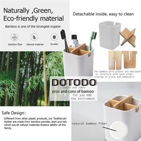 img 2 attached to Dotodo Bamboo Toothbrush Holder: A Multifunctional 🐼 Electric Toothbrush Stand for Eco-Friendly Toothpaste and Bathroom Organization