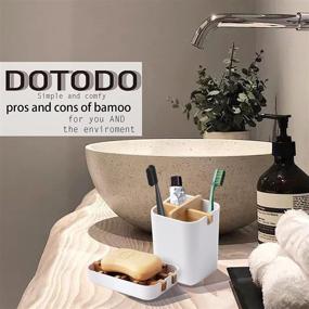 img 1 attached to Dotodo Bamboo Toothbrush Holder: A Multifunctional 🐼 Electric Toothbrush Stand for Eco-Friendly Toothpaste and Bathroom Organization