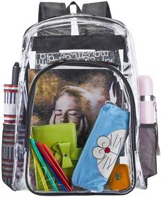 img 3 attached to 🎒 Secure Your Belongings with the Transparent Bookbag Through-Backpack