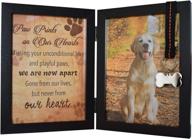 🐾 pawprints remembered pet memorial 5x7 picture frame for dog or cat - includes ribbon and tag - folding photo frame and sympathy poem - loss of pet gift логотип