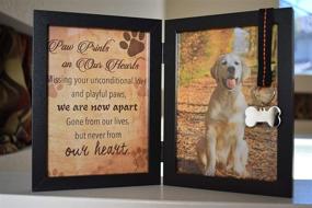 img 1 attached to 🐾 Pawprints Remembered Pet Memorial 5x7 Picture Frame for Dog or Cat - Includes Ribbon and Tag - Folding Photo Frame and Sympathy Poem - Loss of Pet Gift