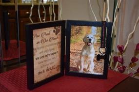 img 3 attached to 🐾 Pawprints Remembered Pet Memorial 5x7 Picture Frame for Dog or Cat - Includes Ribbon and Tag - Folding Photo Frame and Sympathy Poem - Loss of Pet Gift