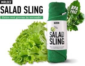 img 3 attached to Mirloco Salad Sling: Lettuce Dryer Towel with Waterproof Liner for Effortless Green Drying in Seconds - The Ultimate Salad Spinner Alternative!