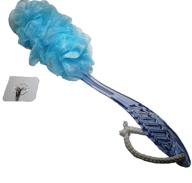 💙 soft shower brush with blue crystal handle - body puff bath sponge for seniors, elderly, disabled patients, arthritis, pregnant maternity ladies, grandparents (blue) logo