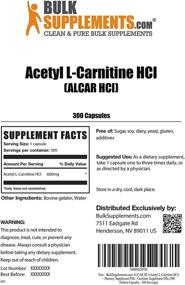 img 3 attached to 💊 ALCAR HCl - Memory & Carnitine Supplement Pills - 300 Gelatin Capsules (300 Servings) by BulkSupplements.com