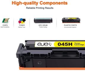 img 2 attached to 🖨️ ejet Compatible Toner Cartridge Set for Canon 045 045H CRG-045H CRG-045 Printers - MF634Cdw MF632Cdw LBP612Cdw MF635Cx (1 Black, 1 Cyan, 1 Magenta, 1 Yellow, 4-Pack)