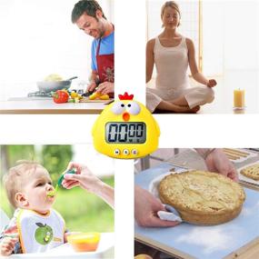 img 2 attached to 🐥 Cute Cartoon Animal LVGADR Kitchen Timer: Magnetic Digital Cooking Timer with LCD Large-Screen Visual Clock for Cooking, Baking, Sports, and Games (Chick)