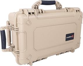 img 2 attached to Condition 1 22 inch Waterproof Rollable Hard Case with Foam, Wheels and Handle - Tan