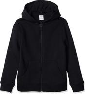 🧥 stay cozy and stylish with amazon essentials boys' fleece zip up hoodie in fashion hoodies & sweatshirts logo