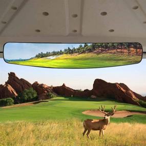 img 4 attached to 🏌️ HKOO Golf Cart Rear View Mirror, 16.5-inch Wide 180° Panoramic Rear View Mirror for EZGO, Club Car, Yamaha Golf Carts