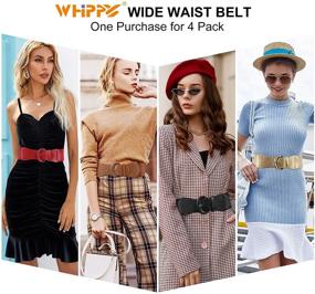 img 3 attached to 👗 Женские винтажные эластичные пояса WHIPPY - 3 пакета и 4 варианта для стильных аксессуаров к платью