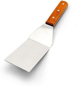 img 3 attached to Ifavor123 Stainless Steel BBQ Grill Spatula - 7/12-Inch Square End Spatula with Wooden Handle (1)