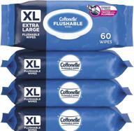 🧻 салфетки cottonelle xl для смывания, дополнительно крупные, 4 упаковки-флакона с зажимом, 60 салфеток в упаковке - всего 240 салфеток для смывания. логотип