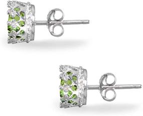 img 2 attached to 💎 Swarovski Sterling Polished Round Cut Earrings: Exquisite Girls' Jewelry and Earrings