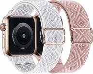 🌈 набор из 2 растяжимых лент для apple watch bands 38мм 40мм 42мм 44мм, алмазные спортивные эластичные нейлоновые регулируемые заплетенные ремешки для iwatch series 6/5/4/3/2/1 se женщины мужчины логотип