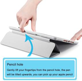 img 1 attached to SIWENGDE Compatible iPad 9.7 Case 2018/2017: Slim Silicone Pencil Holder Cover (Gray)