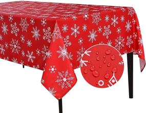 img 4 attached to 🎄 Christmas Roman Style Rectangle Tablecloth Decorations