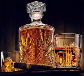 img 3 attached to 🥃 Stylish Geometric Glass Whiskey Decanter with Airtight Seal"