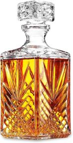 img 4 attached to 🥃 Stylish Geometric Glass Whiskey Decanter with Airtight Seal"