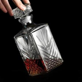 img 1 attached to 🥃 Stylish Geometric Glass Whiskey Decanter with Airtight Seal"