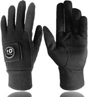 🧤 finger ten winter golf gloves men with ball marker - improved grip performance (1 pair), cold weather windproof & waterproof - size small, medium, ml, large, xl logo