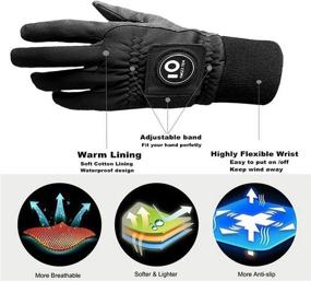 img 1 attached to 🧤 FINGER TEN Winter Golf Gloves Men with Ball Marker - Improved Grip Performance (1 Pair), Cold Weather Windproof & Waterproof - Size Small, Medium, ML, Large, XL