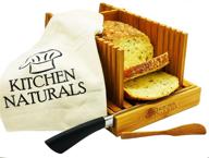 🍞 bamboo bread slicer with crumb catcher and knife rest – foldable design i bread slicing guide and loaf slicer i bonus butter spreader, storage bag, and guide book i bread knife excluded logo