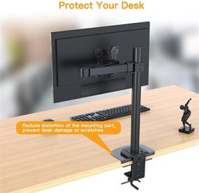 img 3 attached to 💪 Enhanced Stability Reinforcement Plate for ErGear Monitor Mount, Durable Steel Bracket Plate for Delicate and Thin Tabletops, Suitable for C-Clamp Installation on Most Monitor Stands