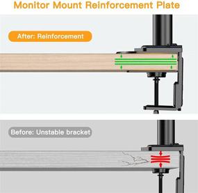 img 1 attached to 💪 Enhanced Stability Reinforcement Plate for ErGear Monitor Mount, Durable Steel Bracket Plate for Delicate and Thin Tabletops, Suitable for C-Clamp Installation on Most Monitor Stands
