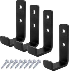 img 3 attached to 🔩 OTTFF 4 Pcs Heavy Duty Steel J Hooks: Versatile Utility Hooks for Easy Hanging and Organization - Home, Office, Gym, Garage Storage, and More!