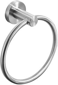 img 4 attached to 🛁 Sleek and Sturdy BESy SUS304 Stainless Steel Hand Towel Ring: Effortless Drill-Free or Wall Mounted Installation with Glue or Screws, Durable Round Pedestal Design in Brushed Nickel Finish for Bathrooms