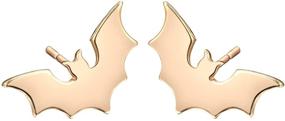 img 3 attached to 🦇 Coadipress Small Bat Stud Earrings - Trendy Personalized Gold Silver Plated Punk Jewelry for Women Girls - Gothic Spooky Vampire Halloween Gift