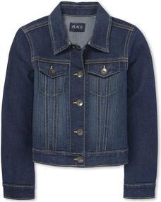 img 4 attached to 👖 Girls' Denim Jacket - The Children's Place Basic Collection