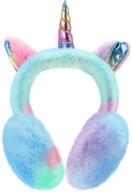 unicorn earmuffs cartoon foldable warmers logo