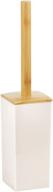🚽 mdesign square toilet brush and holder set – strong bristles for effective toilet bowl cleaning – functional and stylish bathroom accessories – cream/natural logo