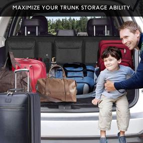 img 1 attached to Оптимизированный органайзер багажника для автомобиля со 9 просторными сумками для хранения, задняя вешалка для хранения для аккуратного и эффективного хранения багажника автомобиля