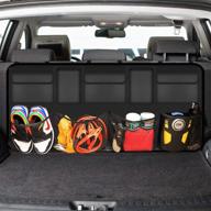 optimized car trunk organizer with 9 spacious storage bags, backseat hanging storage bag for tidy and efficient car trunk storage logo