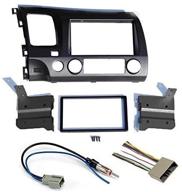 обновите свой honda civic 2006-2011: темно-серый комплект установки double din с проводным шлейфом и адаптером антенны. логотип