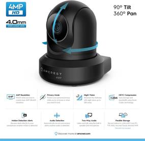 img 3 attached to Amcrest 4MP ProHD Indoor WiFi Camera: Advanced Security IP Camera with Pan/Tilt, Two-Way Audio, Night Vision, Remote Viewing and Wide 90° FOV, IP4M-1041B (Black)