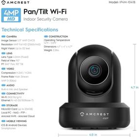 img 2 attached to Amcrest 4MP ProHD Indoor WiFi Camera: Advanced Security IP Camera with Pan/Tilt, Two-Way Audio, Night Vision, Remote Viewing and Wide 90° FOV, IP4M-1041B (Black)