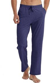 img 4 attached to 🧘 Men's Cotton Yoga Sweatpants: Open Bottom Joggers for Straight Leg Running, Casual Loose Fit Athletic Pants with Pockets