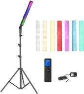 комплект освещения для фотосъемки neewer 2.4g rgb led light stick с пультом дистанционного управления - диммируемый 21-ваттный светодиодный видеосвет с штативом, цветовая температура 3200k~5600k, cri95+, 360° полный цвет, 10 сцен эффектов для съемки игрового видеофайла логотип