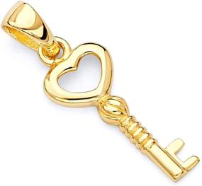 img 3 attached to 🌟 Women's Yellow Gold Heart Charm Pendant for Beautiful Jewelry