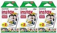 📸 fujifilm instax mini instant film packs (3 twin packs, total of 60 pictures) for instax cameras logo