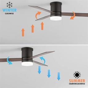 img 1 attached to 🌀 WINGBO 52-Inch Flush Mount Modern Ceiling Fan with Light and Remote Control, Hugger Ceiling Fan in Old Bronze, 3 Reversible Blades, Low Profile LED Ceiling Fan for Living Room Kitchen Bedroom, ETL Listed