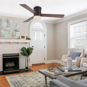 img 3 attached to 🌀 WINGBO 52-Inch Flush Mount Modern Ceiling Fan with Light and Remote Control, Hugger Ceiling Fan in Old Bronze, 3 Reversible Blades, Low Profile LED Ceiling Fan for Living Room Kitchen Bedroom, ETL Listed