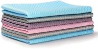 🧽 lint free microfiber cleaning cloth set - 6pcs, streak free window cleaning, highly absorbent household rags, reusable towels for cars, windows, dish, kitchen - 16” x 12” logo