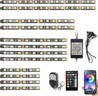 🌈 multi-color led light kit strips for motorcycle accent glow - dibms neon lights lamp flexible with app wireless remote controller - fits harley davidson, honda, kawasaki, suzuki cruisers logo