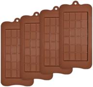 🍫 homedge break-apart chocolate molds: 4 pack food grade non-stick silicone protein & energy bar molds logo